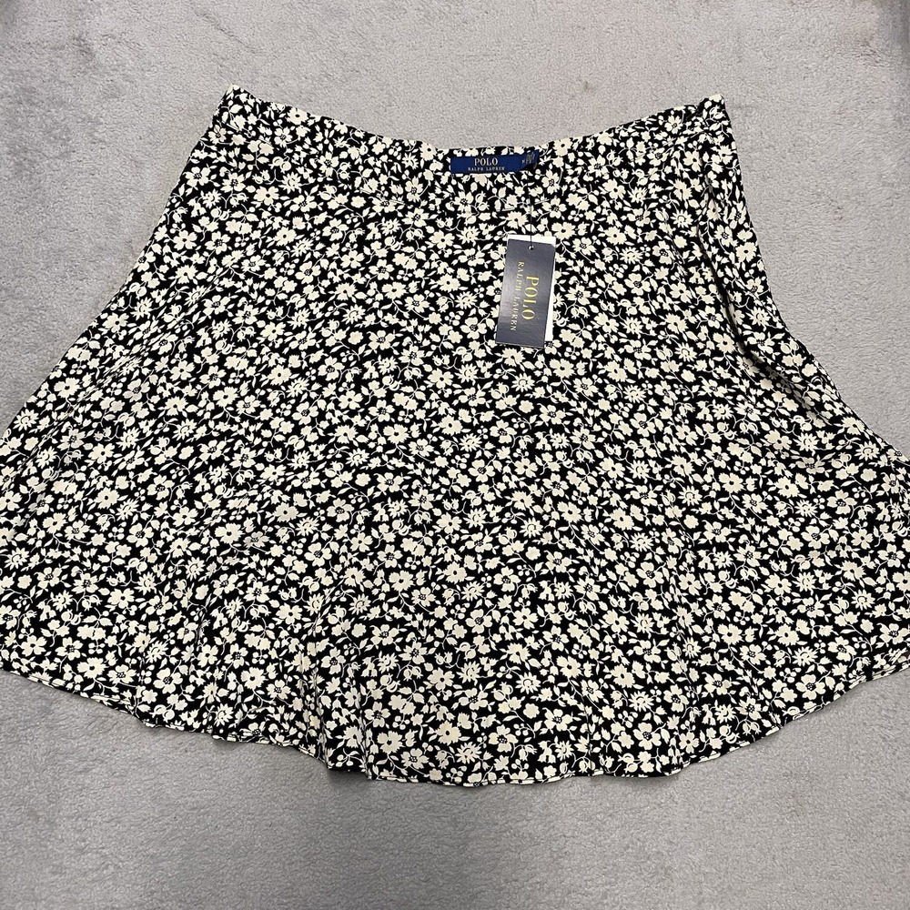 Polo Ralph Lauren Skirt Womens 14 Floral Print Mini‎ Flare Viscose NEW